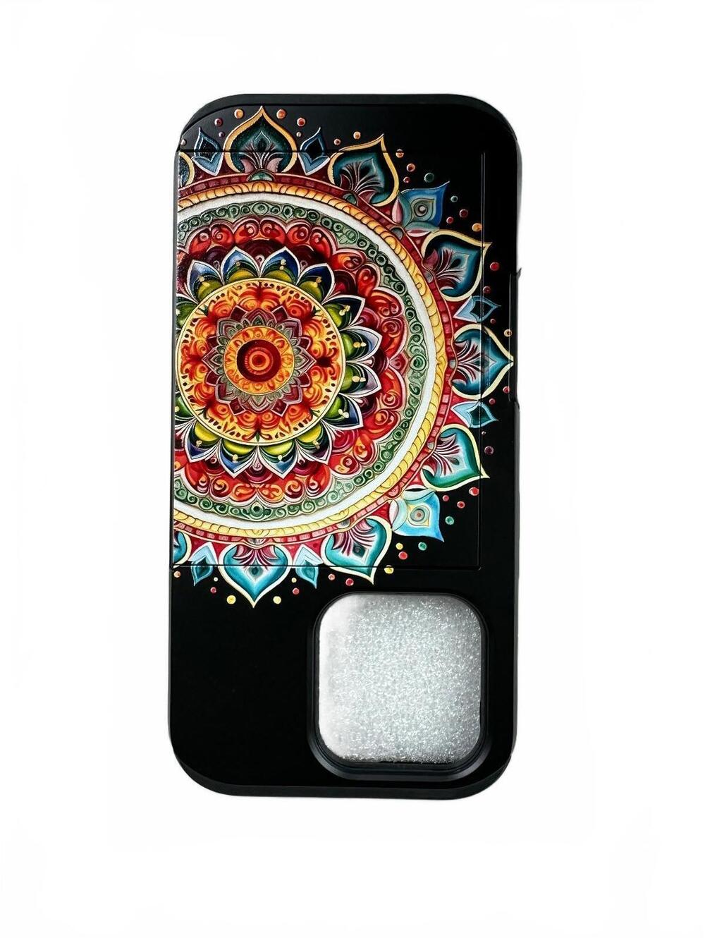 Mandala Pattern Protective Phone Case with Camera Cover iPhone 14